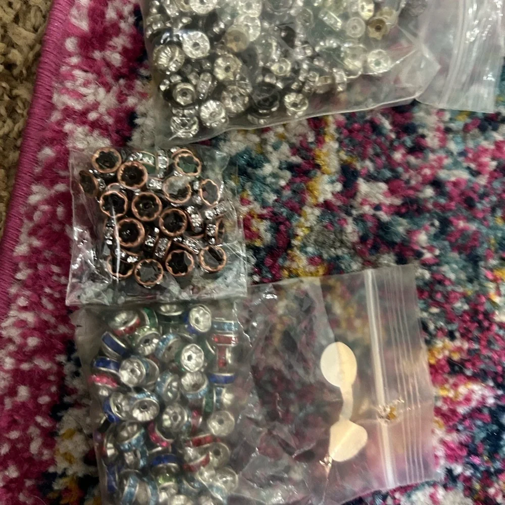 HUGE LOT Crystal and Glass Beads Charms Spacers for crafts and Jewelry Making